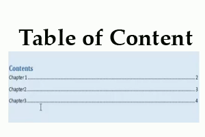 Table Of Content